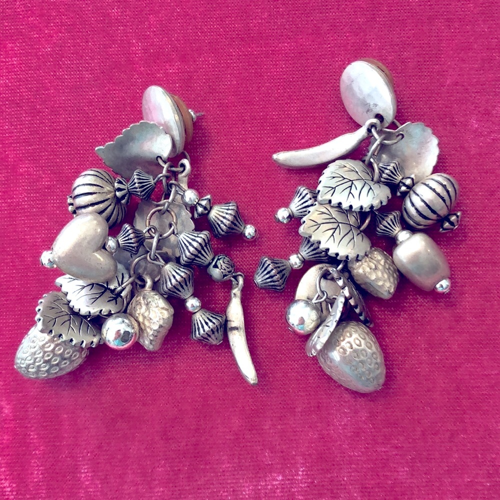 Silver Hanging Earrings Multiple Different Charm … - image 4